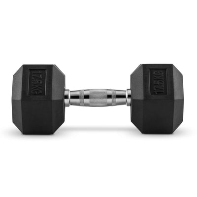 Hex Dumbbell for Home Gym use| Fitness gear |Gym Exercise| Workout Essentials | Gym Dumbbell | Dumbbell Weight for Men & Women | Home Workouts-Fitness | 17.5 kg dumbbell x 1 | Black