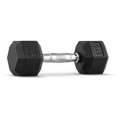 Hex Dumbbell for Home Gym use| Fitness gear |Gym Exercise| Workout Essentials | Gym Dumbbell | Dumbbell Weight for Men & Women | Home Workouts-Fitness | 5 kg dumbbell x 1 | Black