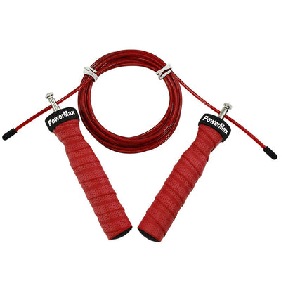 JS-3 Skipping Rope for Unisex Adults | Tangle free Jumping Rope with Adjustable Rope length for Training | Exercise | Weight Loss | Crossfit | Boxing and HIIT Workouts (Colour - Red)