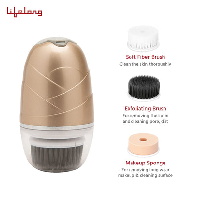 Rechargeable Face Cleaning Massager (Golden)