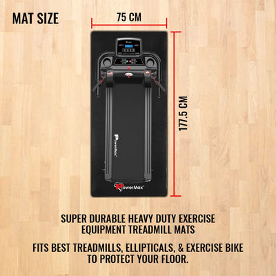 PMM-09 Exercise Equipment Mat for Home-Gym | Treadmill Mat with High Density | Super-Tough | Insulated from Electric Shock | Protects Flooring/Surface | Anti-Slip | Easy to Clean Mat(Black)