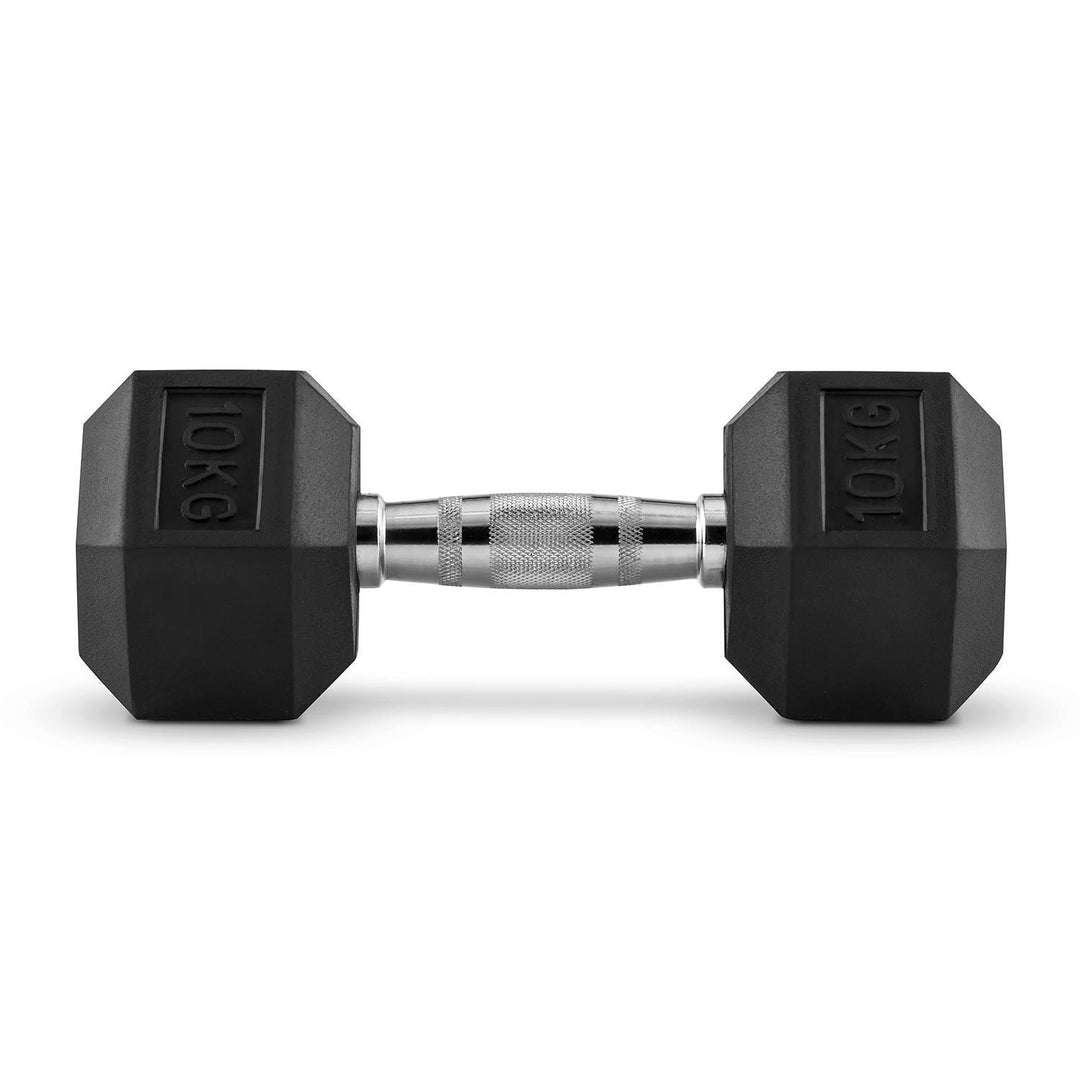 Hex Dumbbell for Home Gym use| Fitness gear |Gym Exercise| Workout Essentials | Gym Dumbbell | Dumbbell Weight for Men & Women | Home Workouts-Fitness | 10 kg dumbbell x 1 | Black