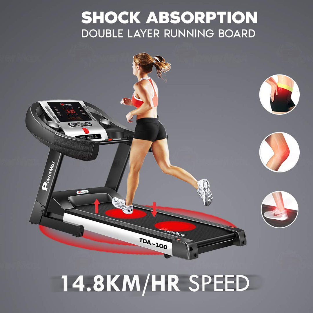 TDA-100 Series (2.0HP) Motorized Foldable |Electric Treadmill (FREE INSTALLATION)?LED Display |BMI |Spring Resistance?Running Machine for Max Pro-Workout by Walk | Run & Jog at Home