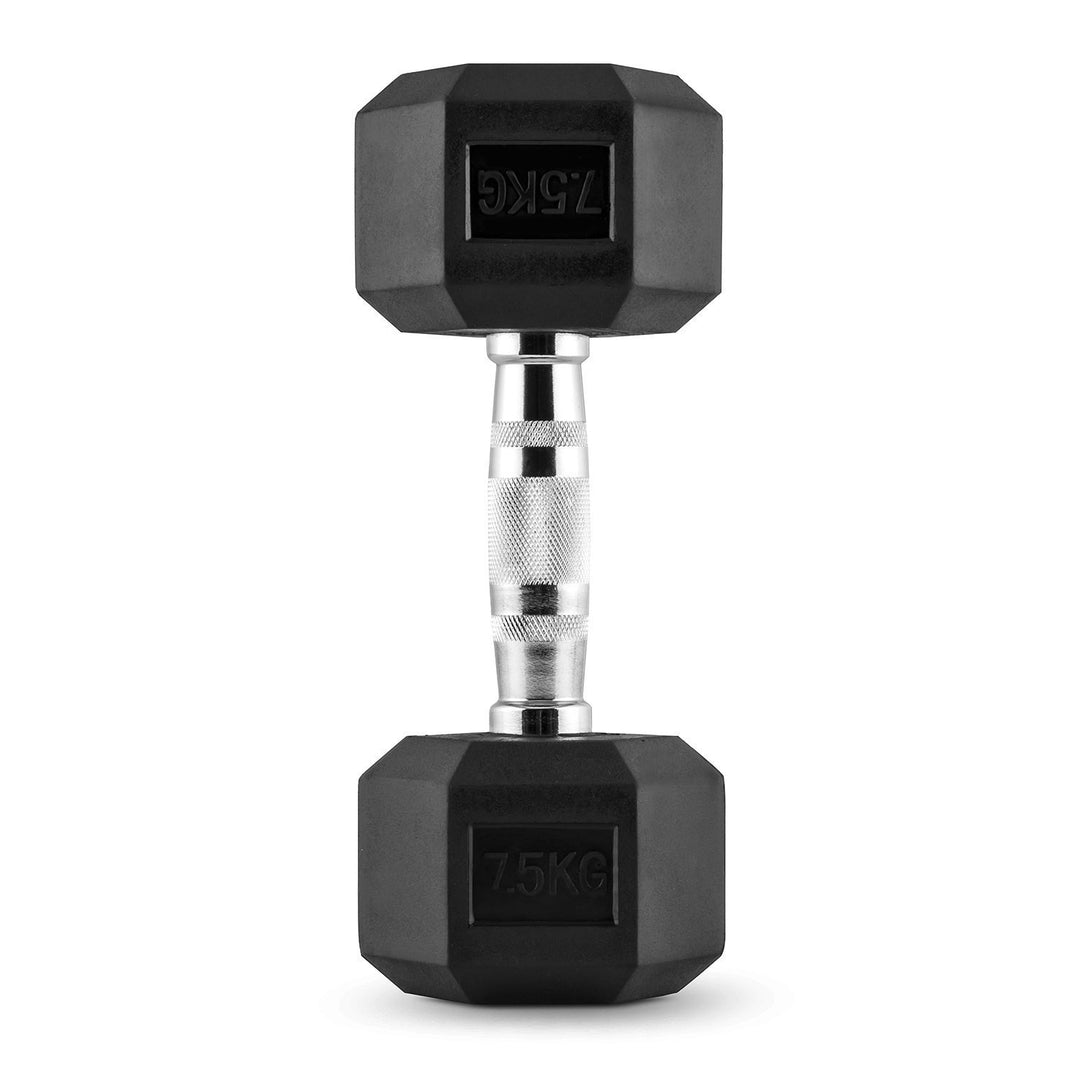 Hex Dumbbell for Home Gym use| Fitness gear |Gym Exercise| Workout Essentials | Gym Dumbbell | Dumbbell Weight for Men & Women | Home Workouts-Fitness | 7.5 kg dumbbell x 1 | Black