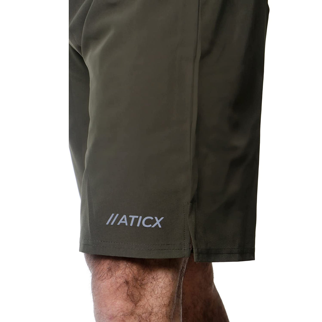 Men's Regular Fit Polyester Shorts (Olive Green)