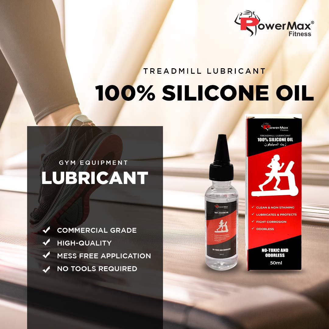 Multi-Purpose PMS-50 (50ml Silicone Oil Bottle) 100% Pure Silicone Treadmill Lubricant | Full Belt Width Lubrication | No Odor & No Propellants | Nozzle Cap for Easy Application | white