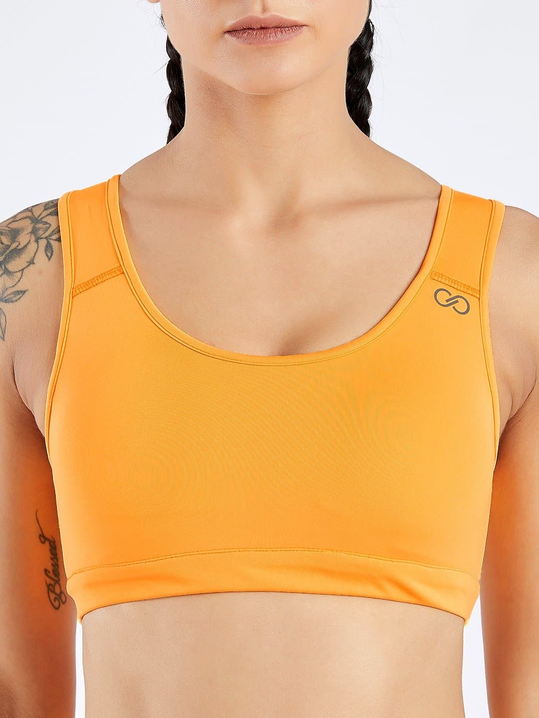 Creeluxe Power Me Saffron Yellow Sports Bra