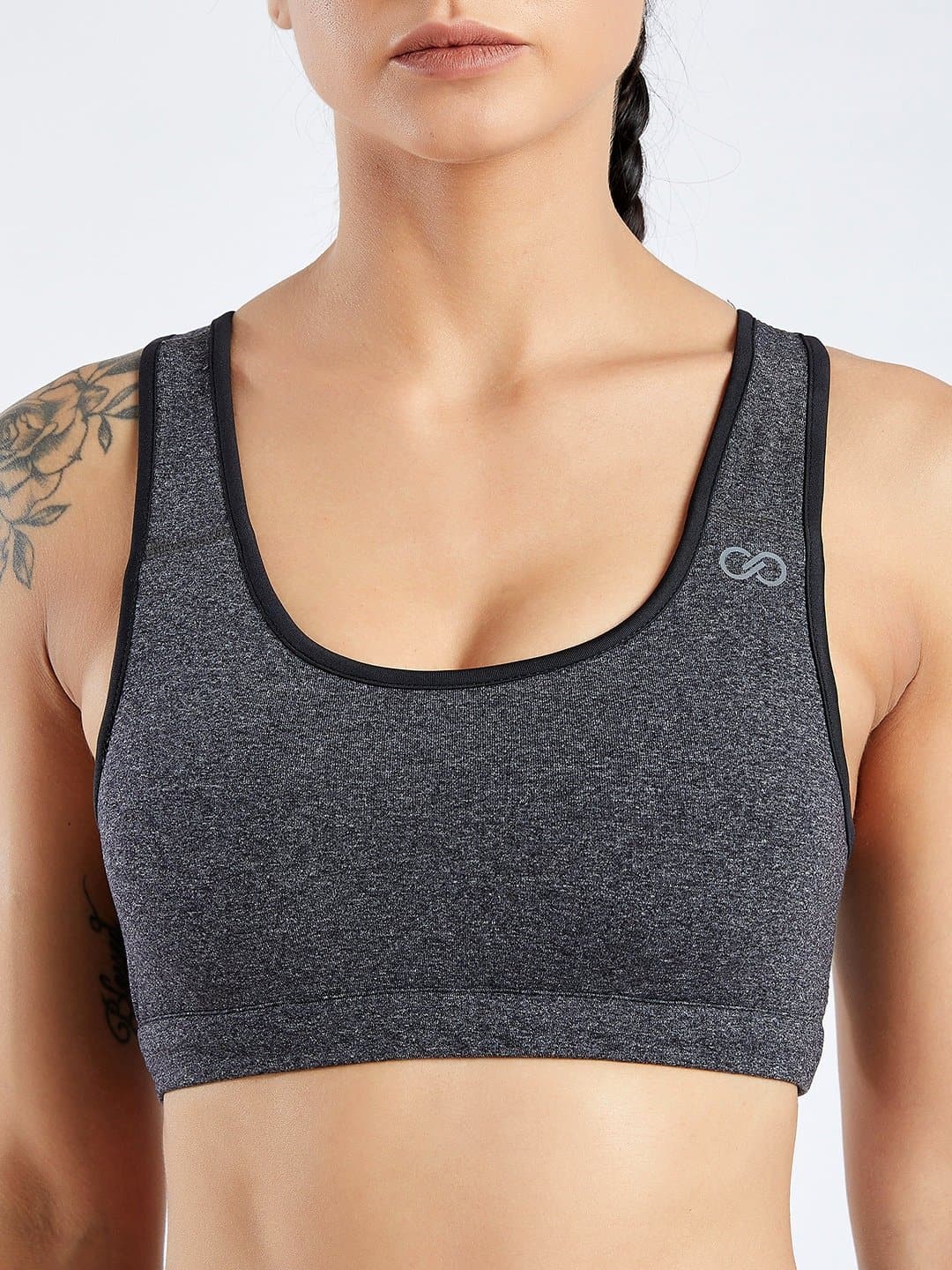 Creeluxe Power Me Charcoal Sports Bra