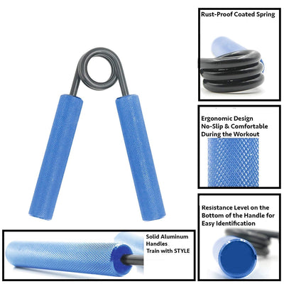 Metal Heavy Hand Grip and Wrist Strengthener Gripper - Resistance from 150LB Exerciser for Hand Grip Strength Trainer and Fingers (Blue)