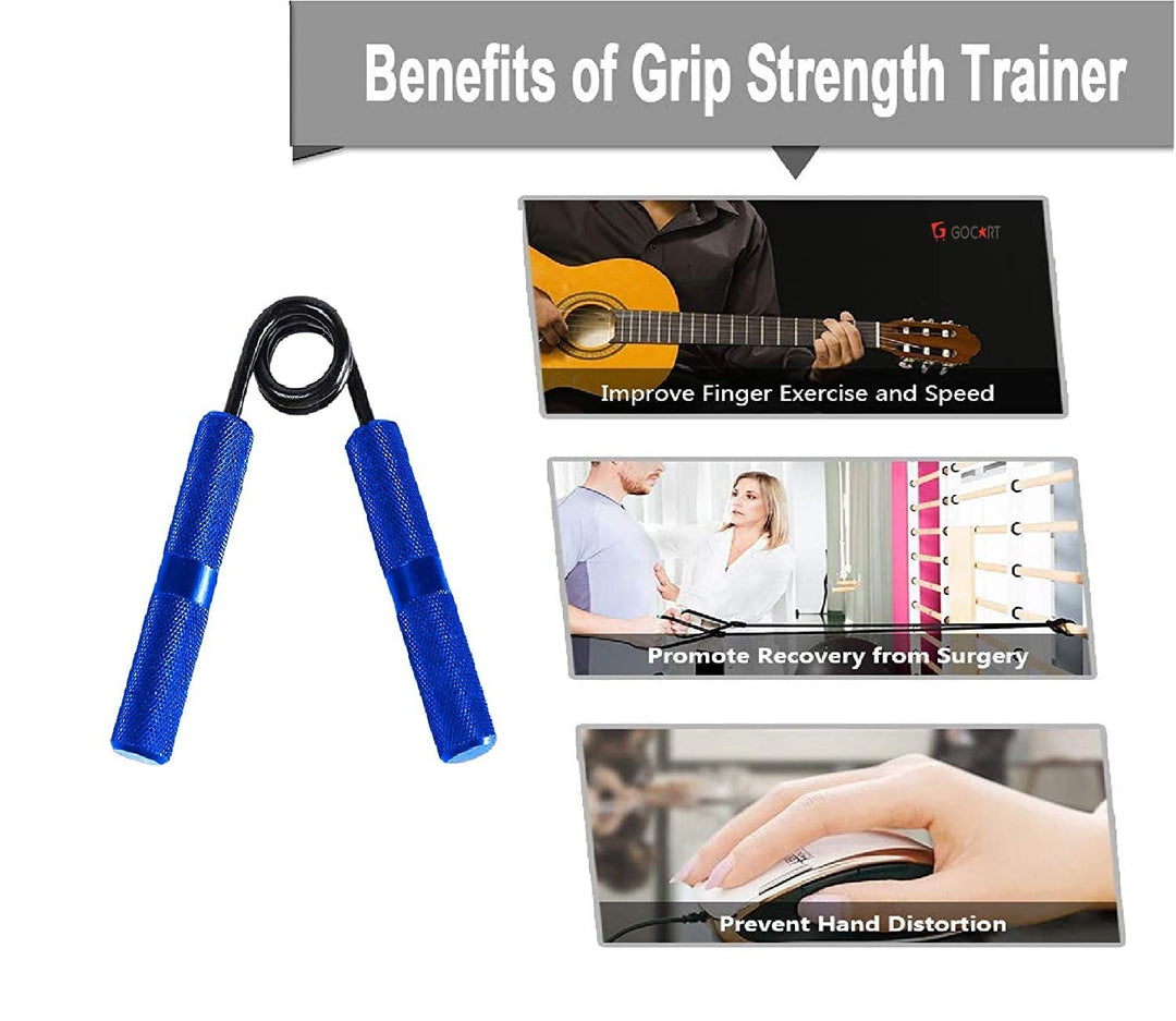 Metal Heavy Hand Grip and Wrist Strengthener Gripper - Resistance from 150LB Exerciser for Hand Grip Strength Trainer and Fingers (Blue)