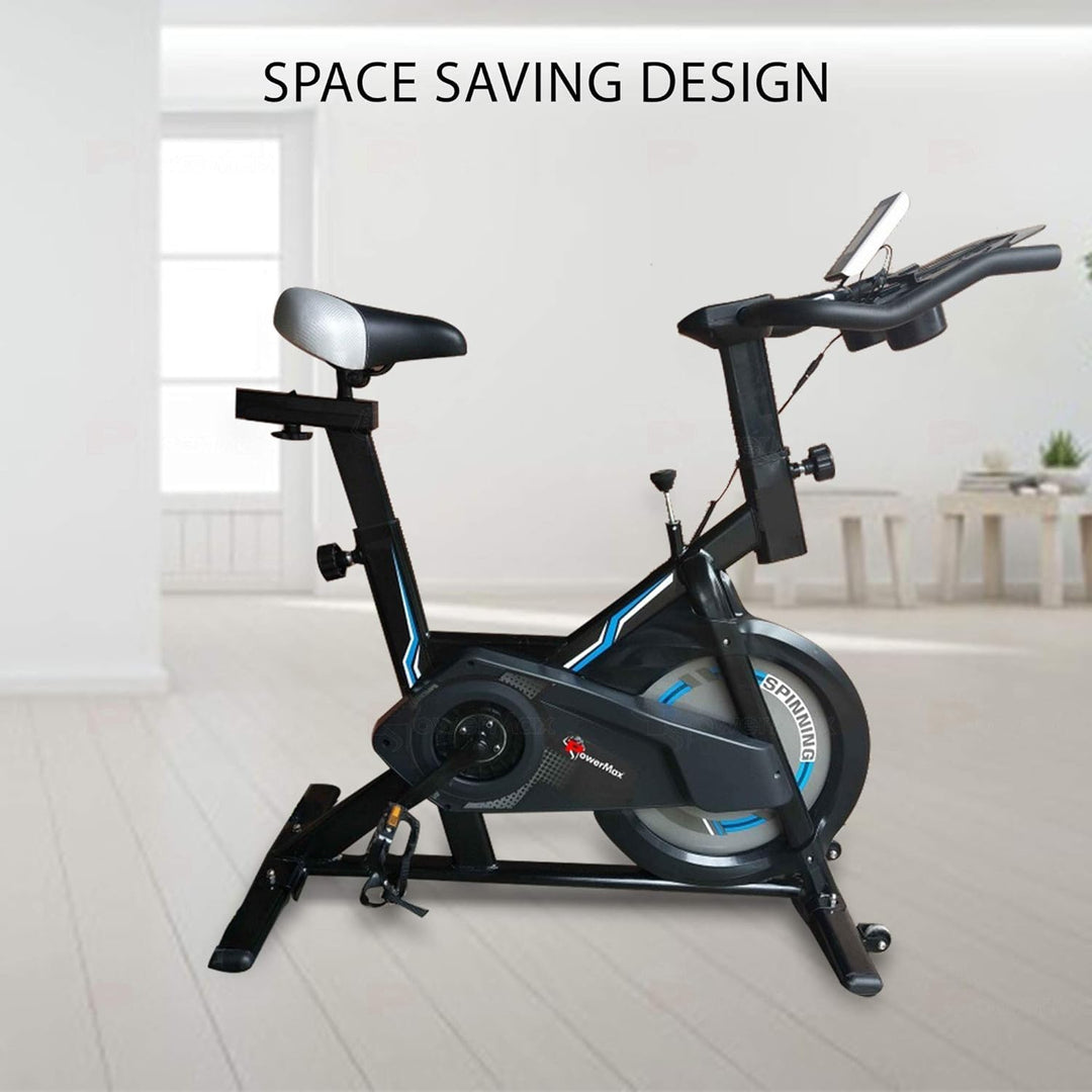BS-150 Spin Exercise Bike for Home Use [10Kg Flywheel | Max User Weight 110kg | LCD Display | Belt Drive | 3pc Crank | Anti-slip Pedal and Adjustable Seat] 1 Year Manufacturer Warranty