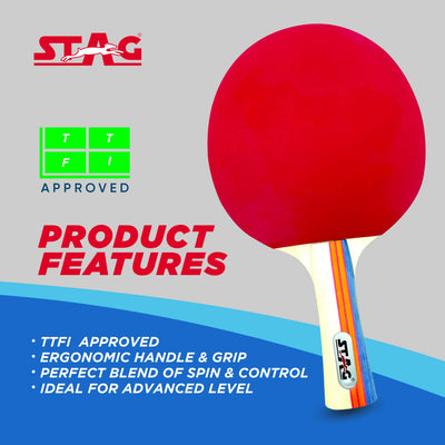 Iconic Tournament Professional Table Tennis (T.T) Set| Premium ITTF Approved Rubber- Table Tennis Rackets and T.T Balls Included| All-in-One Ping Pong Paddle Playset - Table Game Acceories