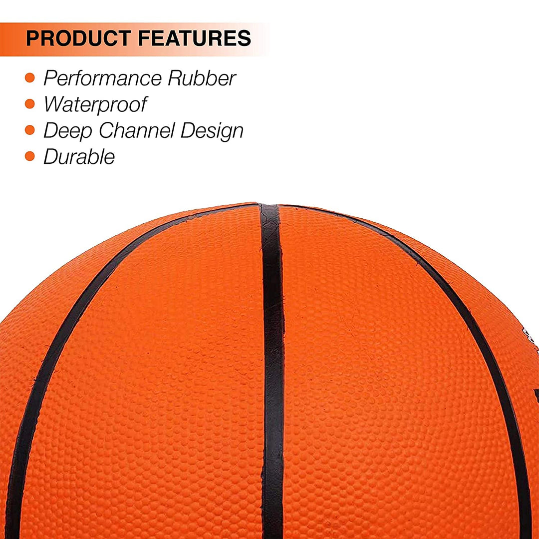 Rubber Basketball With Hand Pump | Size 7 (Multicolour)