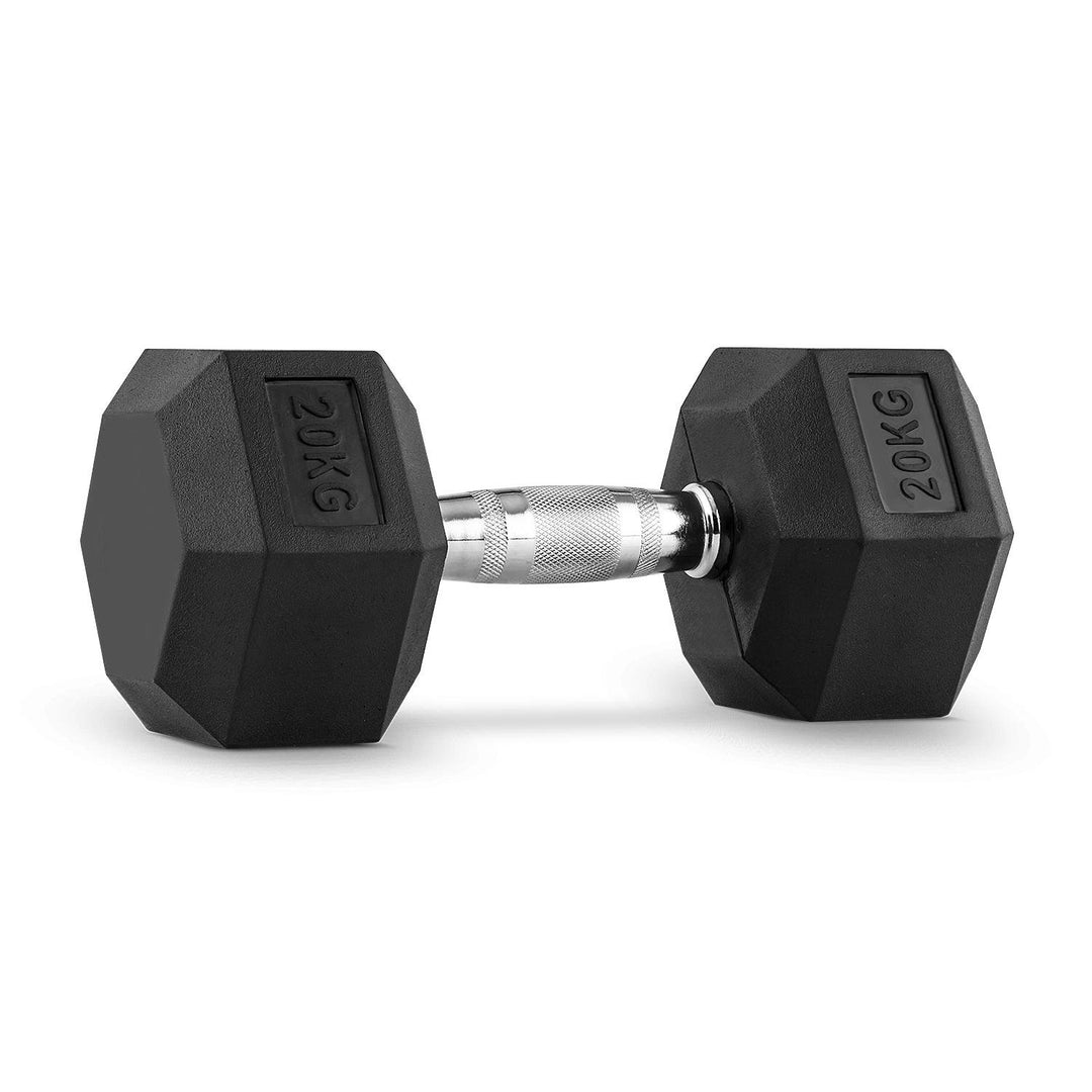 Hex Dumbbell for Home Gym use| Fitness gear |Gym Exercise| Workout Essentials | Gym Dumbbell | Dumbbell Weight for Men & Women | Home Workouts-Fitness | 20 kg dumbbell x 1 | Black