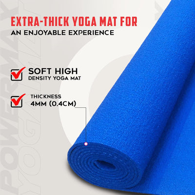 YE4-1.2-BL 4mm Thick Premium Exercise Yoga Mat for Gym Workout [Ultra-Dense Cushioning | Tear Resistance & Water Proof] Eco-Friendly Non-Slip Yoga Mat for Gym and Any General Fitness