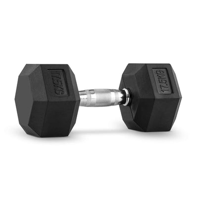 Hex Dumbbell for Home Gym use| Fitness gear |Gym Exercise| Workout Essentials | Gym Dumbbell | Dumbbell Weight for Men & Women | Home Workouts-Fitness | 17.5 kg dumbbell x 1 | Black