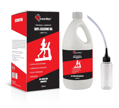 PMS-500 Multi-Purpose 100% Pure Silicone Treadmill Lubricant | Full Belt Width Lubrication | No Odor & No Propellants | Nozzle Cap for Easy Application for All Treadmills