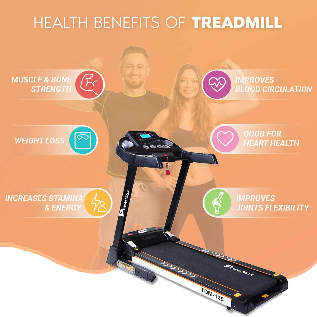 TDA-125 SERIES (4.0HP Peak) Motorized Foldable | Electric Treadmill?LCD Display | BMI | Spring Resistance?Running Machine For Max Pro-Workout By Walk | Run & Jog At Home