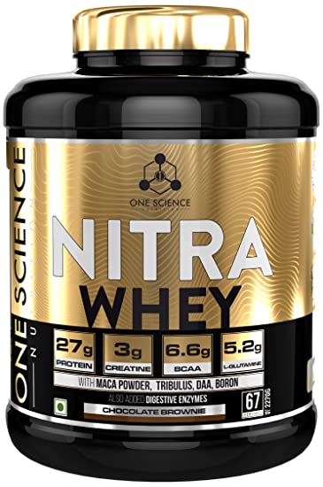 One Science Nutrition (OSN) Nitra Whey - DAA | Tribulus Terrestis | Maca powder and Boron & Creatine Monohydrate | 27g Protein | 3g Creatine | 5.2g Glutamine | 6.6g BCAA - 5lbs - Chocolate Brownie