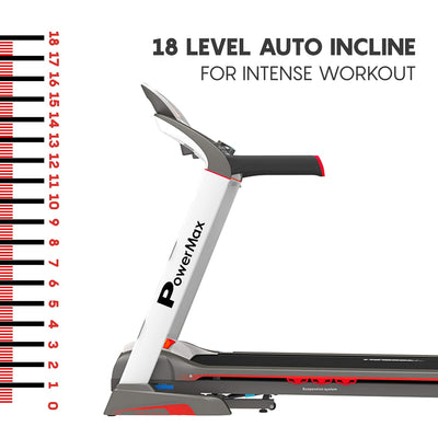 TAC-400 (8 HP Peak ) Premiun AC Motorized Treadmill for Home Use |18 Pre-Set Max Pro Workout Session?Max User Wt.120kg |18 Level Auto Incline | Top Speed:18 Km/hr | Spring Resistance?