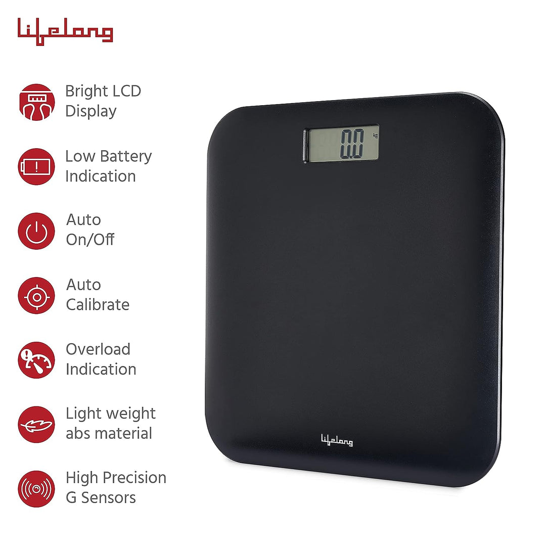 ABS Weighing Scale Digital Personal Body Weighing Scale |ABS Electronic Bathroom Scales & Weight Machine for Home & Human Balance with 1 Year Warranty & Batteries Included