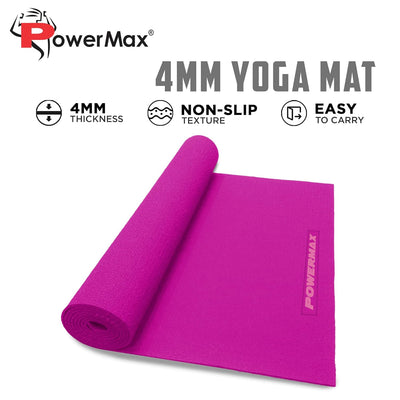 YE4-1.2-PK 4mm Thick Premium Exercise Yoga Mat for Gym Workout [Ultra-Dense Cushioning | Tear Resistance & Water Proof] Eco-Friendly Non-Slip Yoga Mat for Gym and Any General Fitness