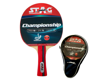 Championship ITTF Approved Rubber Intermediate Table Tennis Racquet (Multicolour  | 172 grams )