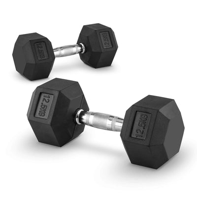 Hex Dumbbells for Home Gym use| Fitness gear |Gym Exercise| Workout Essentials| Gym Dumbbells| Dumbbells Weight for Men & Women| Pack of 2 Dumbbells|12.5 kg * 2 pc dumbbell set| Black