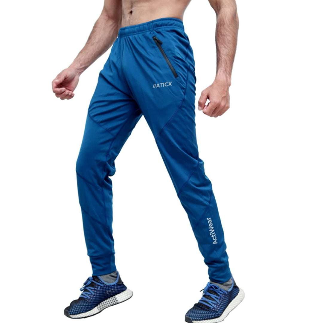 Men's Slim Fit Polyester Joggers (Blue)