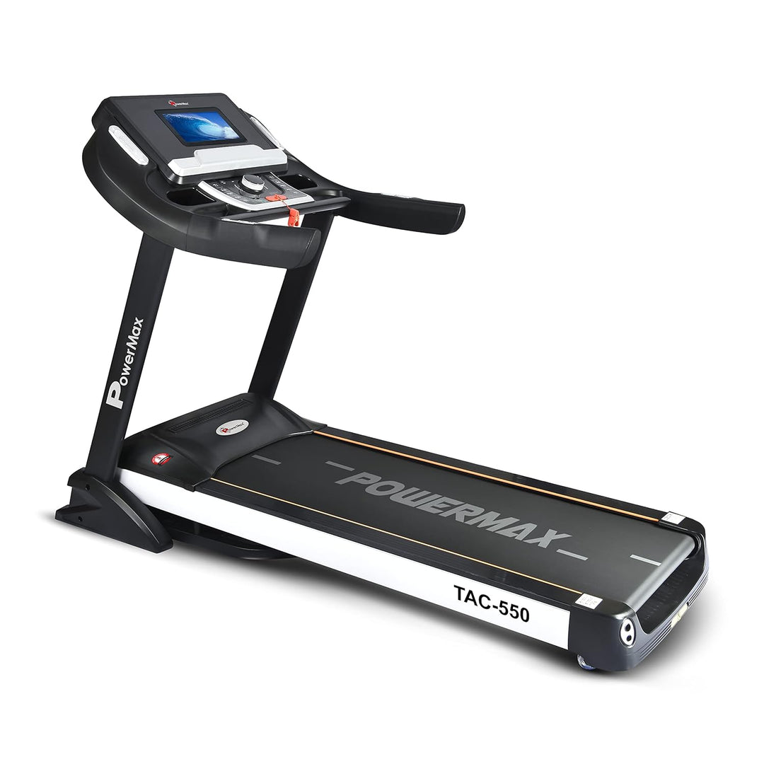 TAC-550 5HP AC Motor Semi-Commercial Motorized Treadmill Up to Max User Weight 150kg | 15 Level Auto Incline | MP3 & USB Input with 10.1-Inch Touch Screen Display and Auto Lubrication