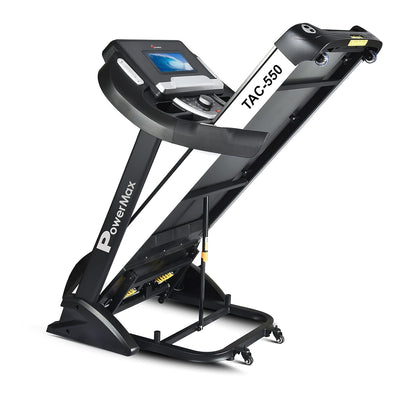 TAC-550 5HP AC Motor Semi-Commercial Motorized Treadmill Up to Max User Weight 150kg | 15 Level Auto Incline | MP3 & USB Input with 10.1-Inch Touch Screen Display and Auto Lubrication