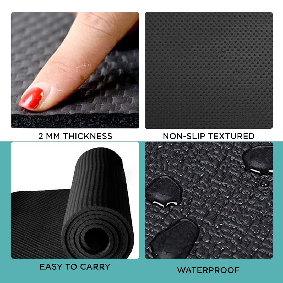 PMM-09 Exercise Equipment Mat for Home-Gym | Treadmill Mat with High Density | Super-Tough | Insulated from Electric Shock | Protects Flooring/Surface | Anti-Slip | Easy to Clean Mat(Black)
