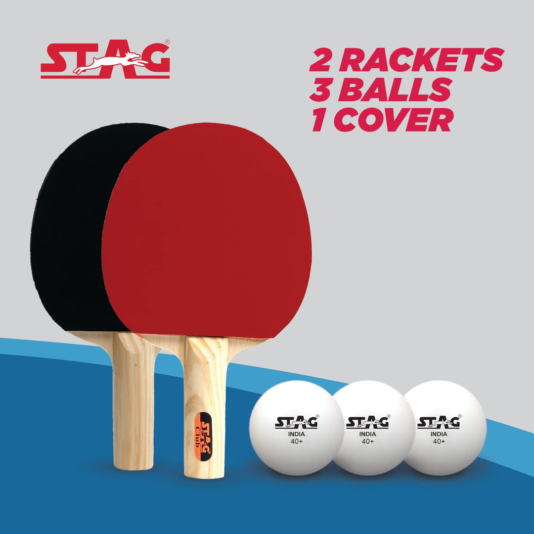 Club Table Tennis Playset | 2 Racquets & 3 Balls (White) | Model: Club-Set WH