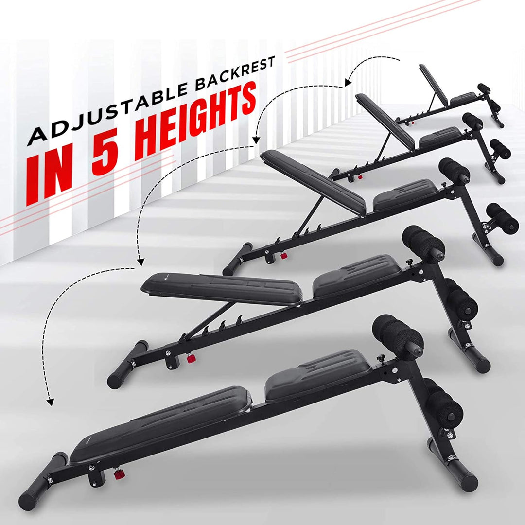 BM-100A Adjustable Multi-functional Bench Press for Home and Gym Max User Weight 130kg with 5 Level Back Rest Incline Secured Adjustments and 8 Level Handlebar Height Adjustment