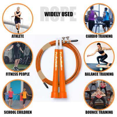 JP-2 Skipping Rope for Unisex Adults | Tangle free Jumping Rope with Adjustable Rope length for Training | Exercise | Weight Loss | Crossfit | Boxing and HIIT Workouts (Colour - Orange)