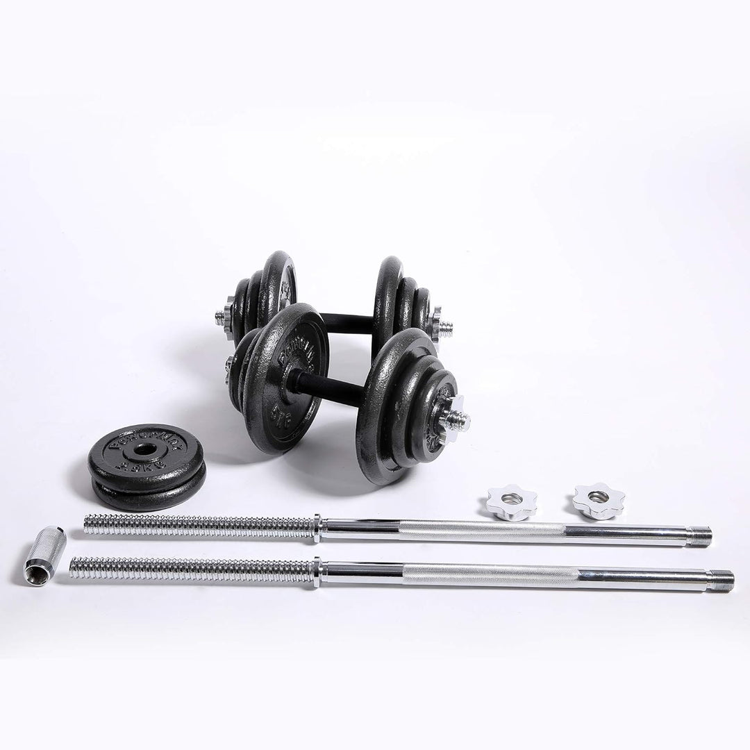 PDS-50KG Adjustable Steel (Solid Iron) Dumbbells Weight Set with case and Hammer-tone colour