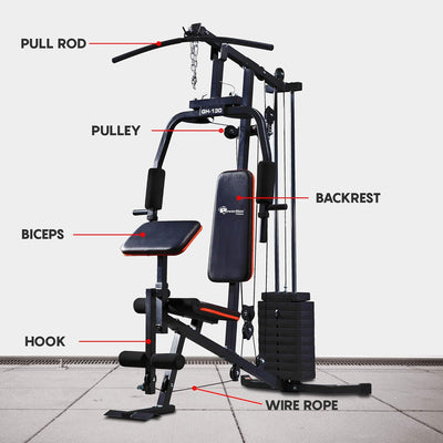 GH-130 Multi-Function Home Gym (61kgs/135Lbs) Bodybuilding Machine for Workout (Multicolour homegym)
