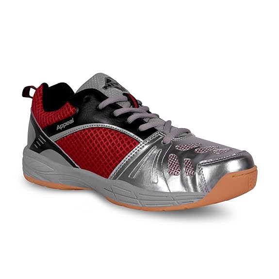 Men Red Badminton Non-Marking Shoes (Grey / Red)