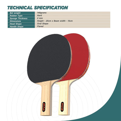 1 Star Table Tennis Playset (2 Racquets & 3 Balls) (White)