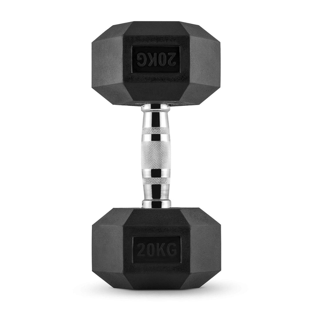 Hex Dumbbell for Home Gym use| Fitness gear |Gym Exercise| Workout Essentials | Gym Dumbbell | Dumbbell Weight for Men & Women | Home Workouts-Fitness | 20 kg dumbbell x 1 | Black