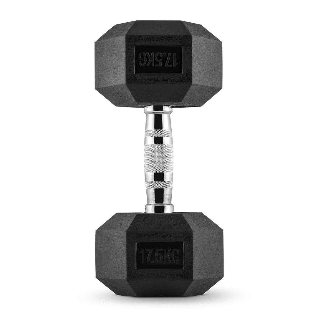 Hex Dumbbell for Home Gym use| Fitness gear |Gym Exercise| Workout Essentials | Gym Dumbbell | Dumbbell Weight for Men & Women | Home Workouts-Fitness | 17.5 kg dumbbell x 1 | Black