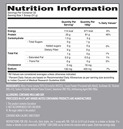 ISOPURE WHEY-1KG (Dutch Chocolate)