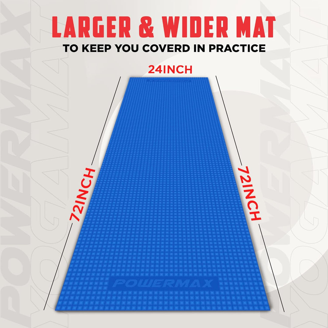 YE6-1.1-BL 6mm Thick Premium Exercise Yoga Mat for Gym Workout [Ultra-Dense Cushioning | Tear Resistance & Water Proof] Eco-Friendly Non-Slip Yoga Mat for Gym and Any General Fitness