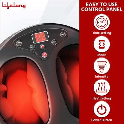 Air Bag Foot Massager | Shiatsu Foot Massager Machine with Soothing Heat | Deep Kneading Therapy | Air Compression | Improve Blood Circulation and Foot Wellness |Relax for Home or Office Use