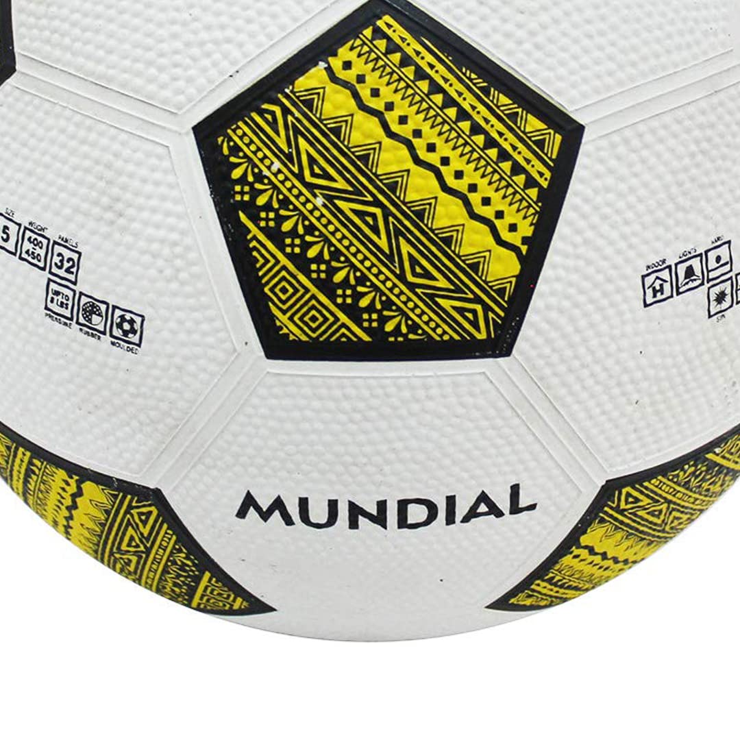 Mundial Nylon Foot Ball | Size 5 | White/Black