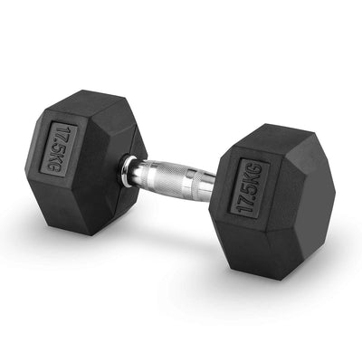 Hex Dumbbell for Home Gym use| Fitness gear |Gym Exercise| Workout Essentials | Gym Dumbbell | Dumbbell Weight for Men & Women | Home Workouts-Fitness | 17.5 kg dumbbell x 1 | Black