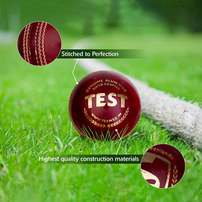 Leather Cricket Ball - Test Red