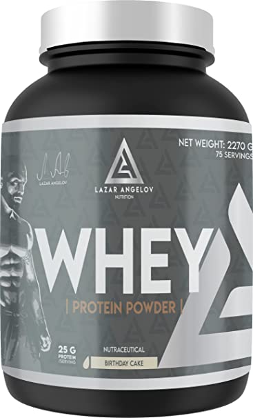 LAZAR ANGELOV NUTRITION WHEY 5LBS-75 SERVING (Birthday Cake)