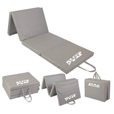 Multi-Purpose Foldable Fitne MAT 180 CM X 60 CM X 40 MM | Use as Tumbling mat | Gymnastics mat | Crash pad | Thick Foam | for Both Men and Women (Grey)