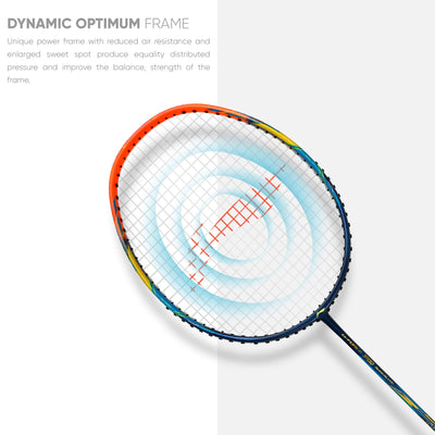 G-Force 3700 Superlite (Aypq088-5) Carbon Fiber Strung Badminton Racquet (Navy/Orange) with Free Full Cover | Set of 1